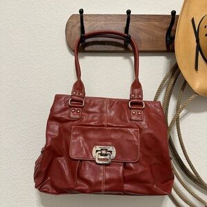 🍒 Vintage Liz Claiborne Cherry Red Shoulder Bag / Tote ✨